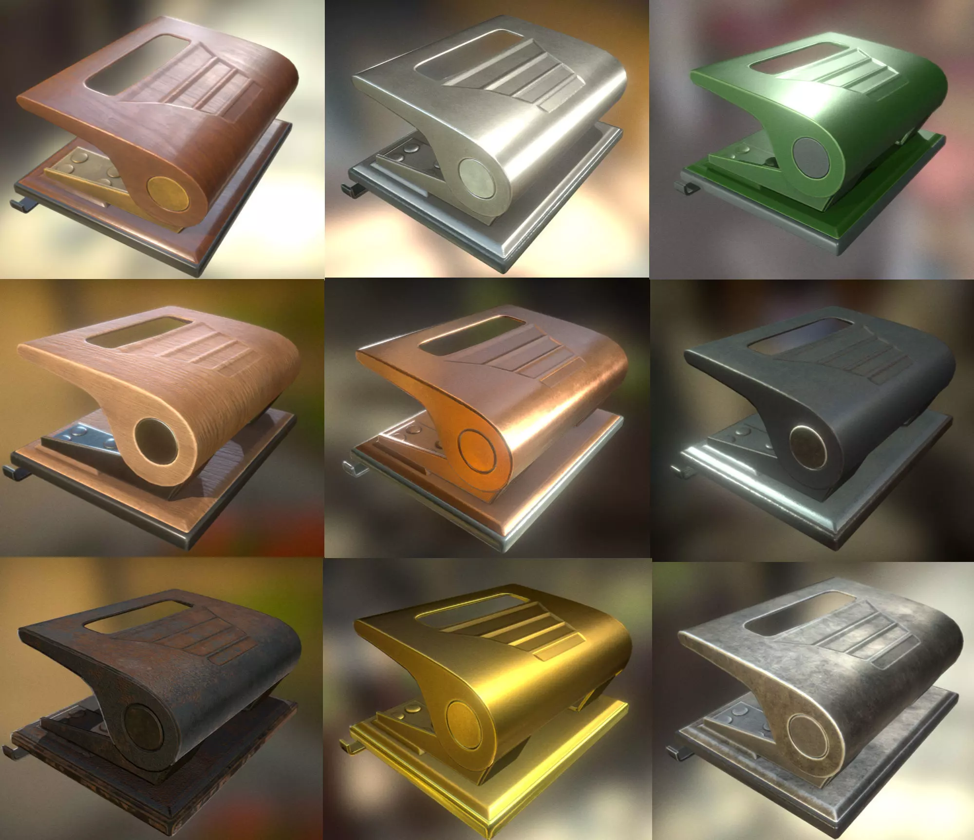 Hole Punch Pack Rigged And Animated  - Gameready - PBR Low-poly 3D model_0