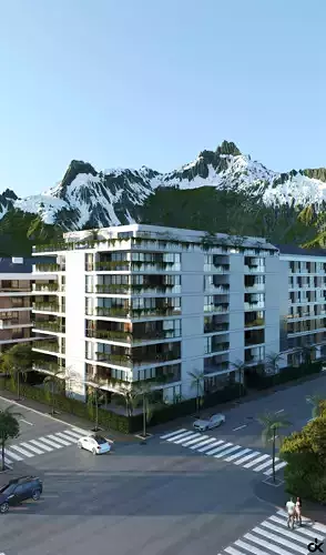 Residence Project Corona Exterior Scene Low-poly 3D model 5