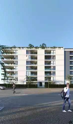 Residence Project Corona Exterior Scene Low-poly 3D model 7