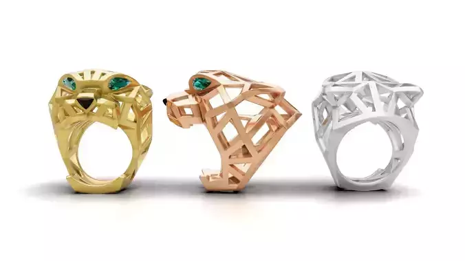 Panther Ring Skeleton Style Sizes US7 US12