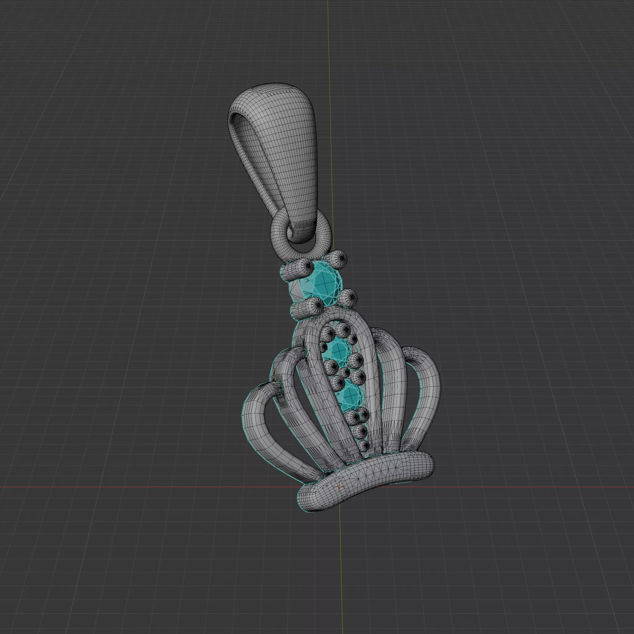 crown pendant 3D print model_7