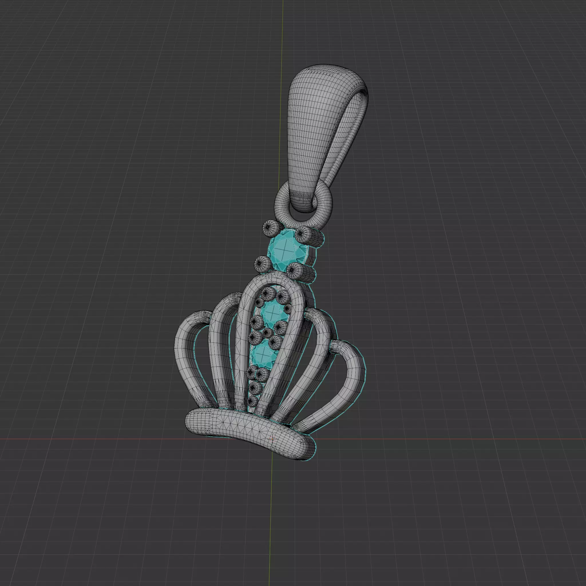 crown pendant 3D print model_11
