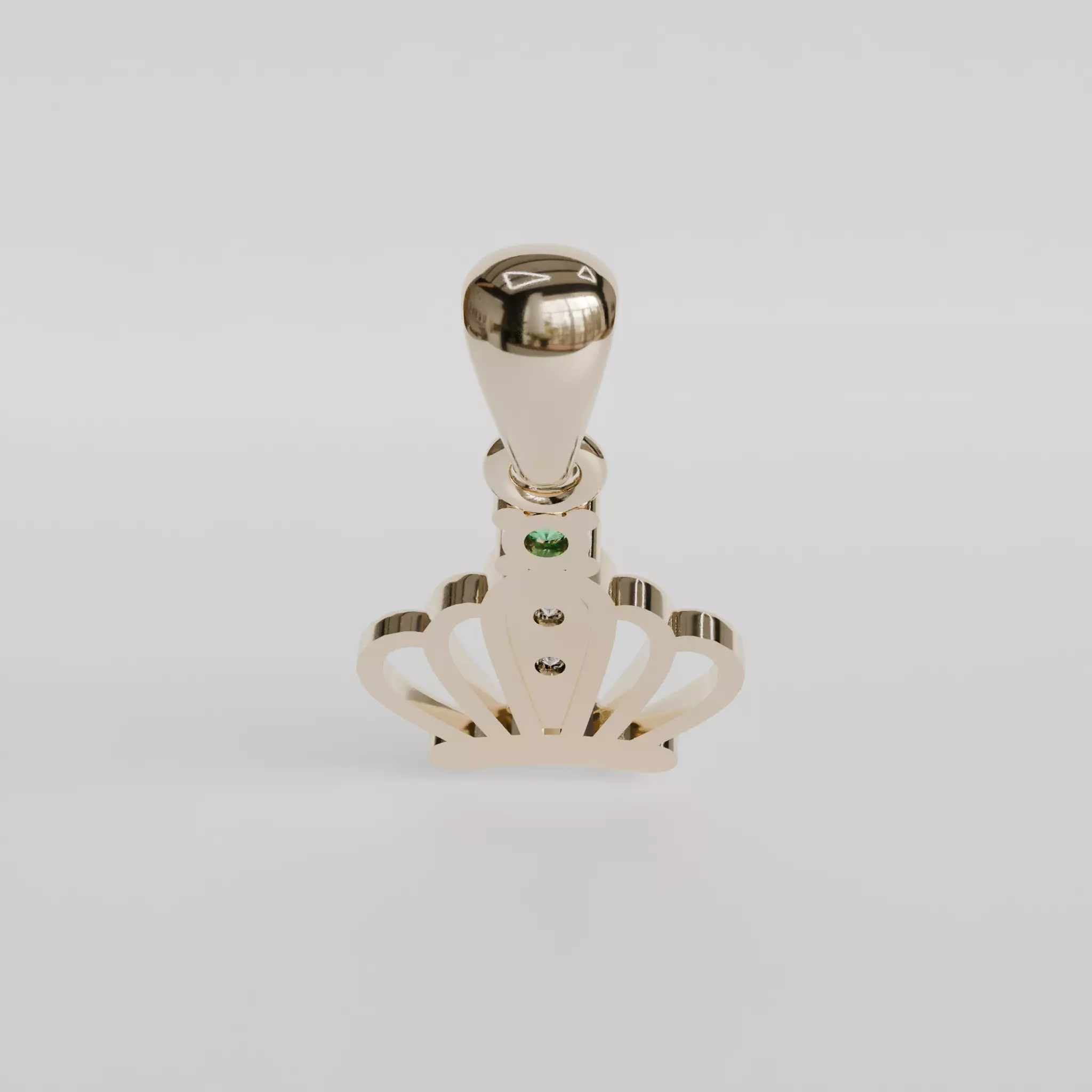 crown pendant 3D print model_3