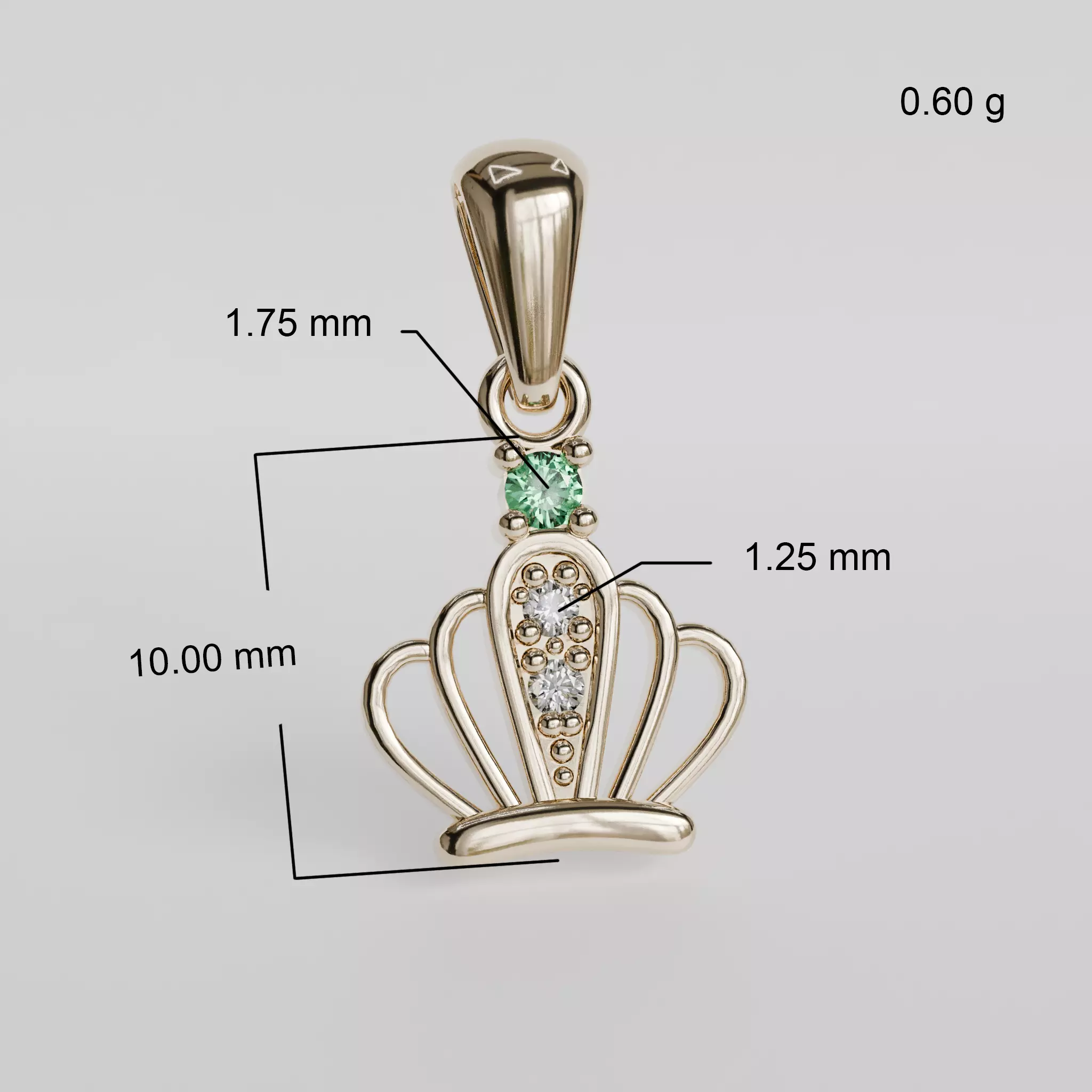 crown pendant 3D print model_0
