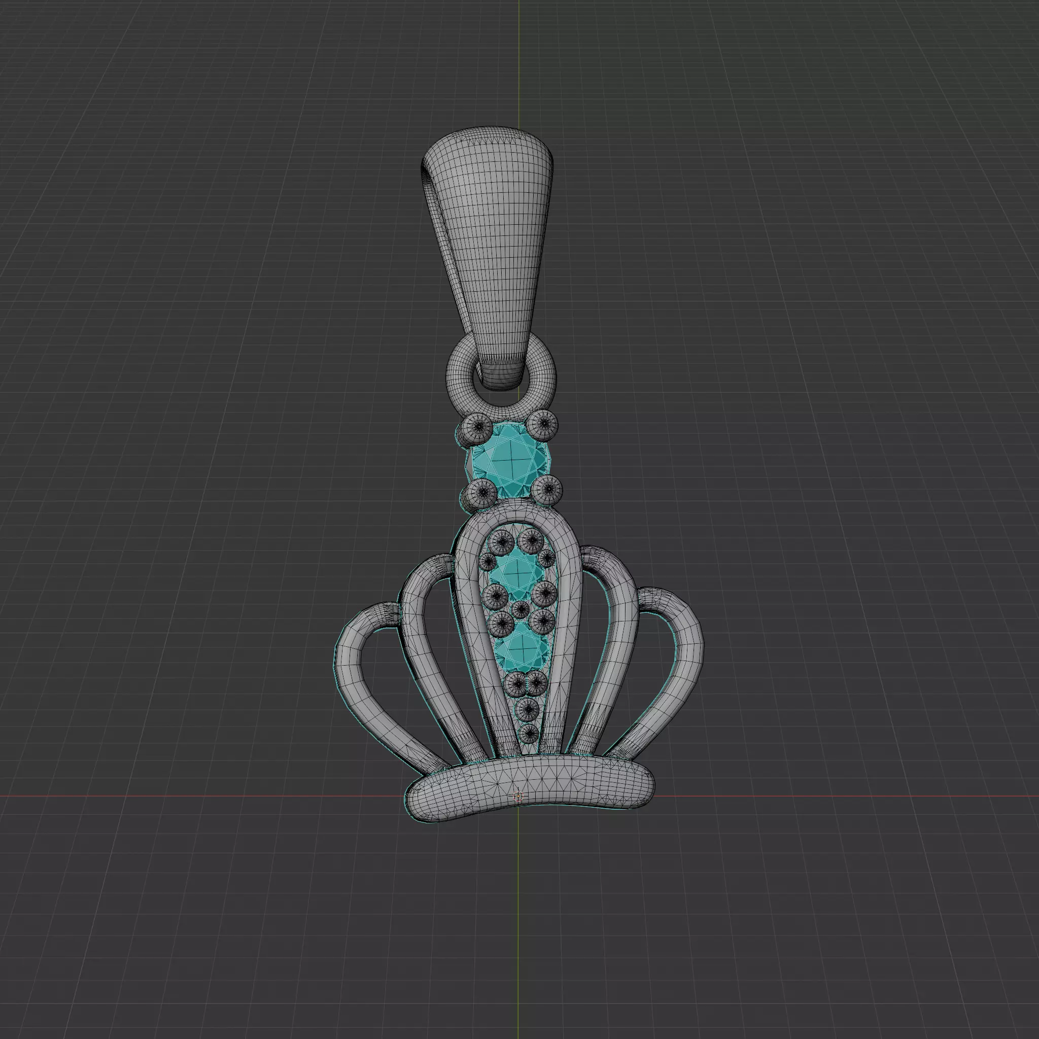 crown pendant 3D print model_6
