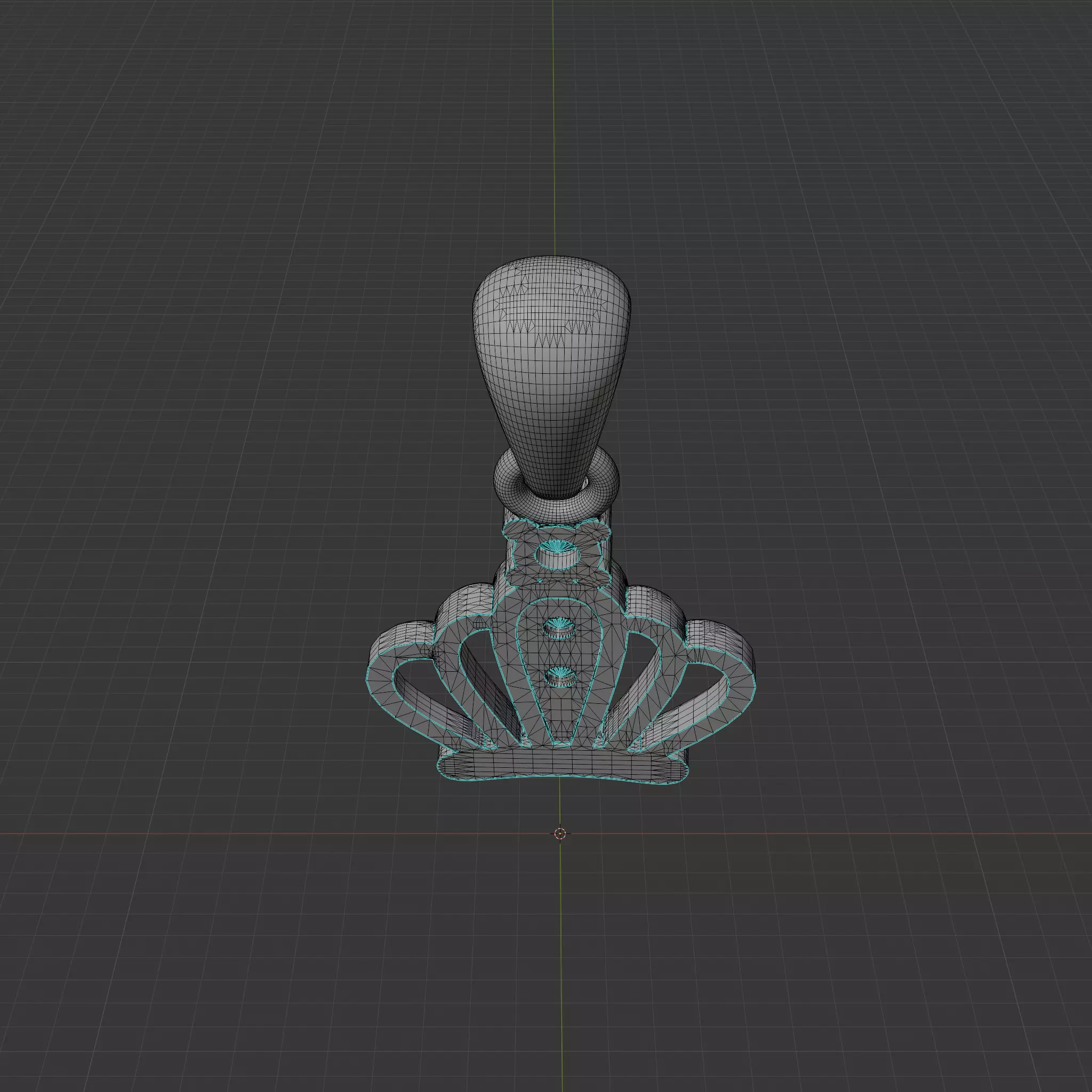 crown pendant 3D print model_9