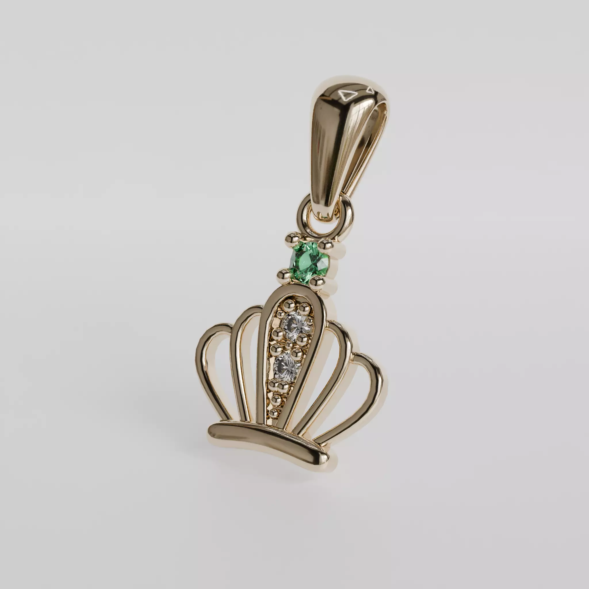 crown pendant 3D print model_5