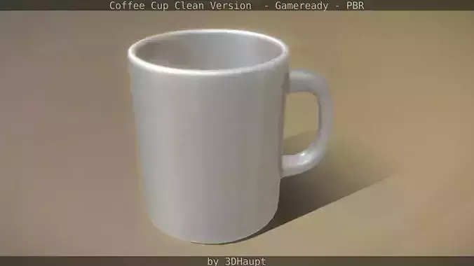 Coffee Cup Clean Version  - Gameready - PBR Low-poly 3D model