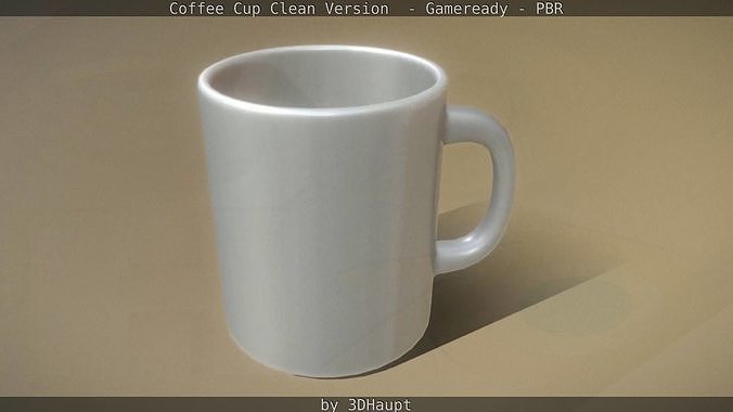 Coffee Cup Clean Version  - Gameready - PBR Low-poly 3D model