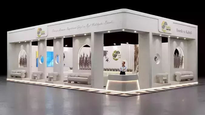 8-Modern Exhibition Booth 16x10m - 3ds Max - Corona Renderer