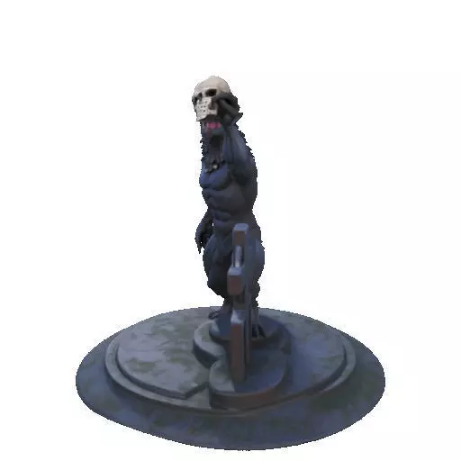 2905  COLOR Werewolf Howling  with Skull  3D Model 3D print model_32