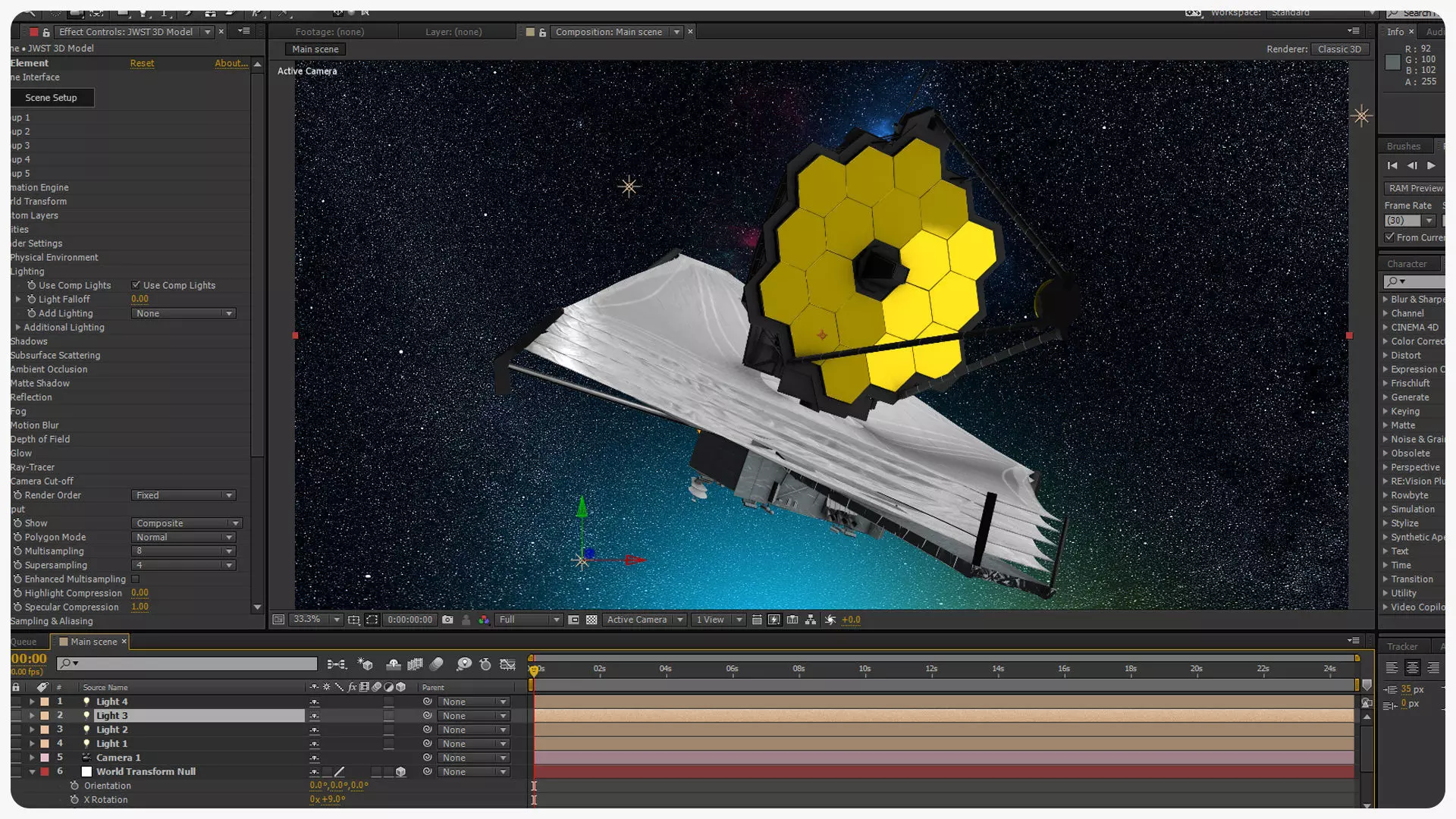 James Webb Space Telescope 3D Model for Element 3D And Cinema 4D 3D model_5
