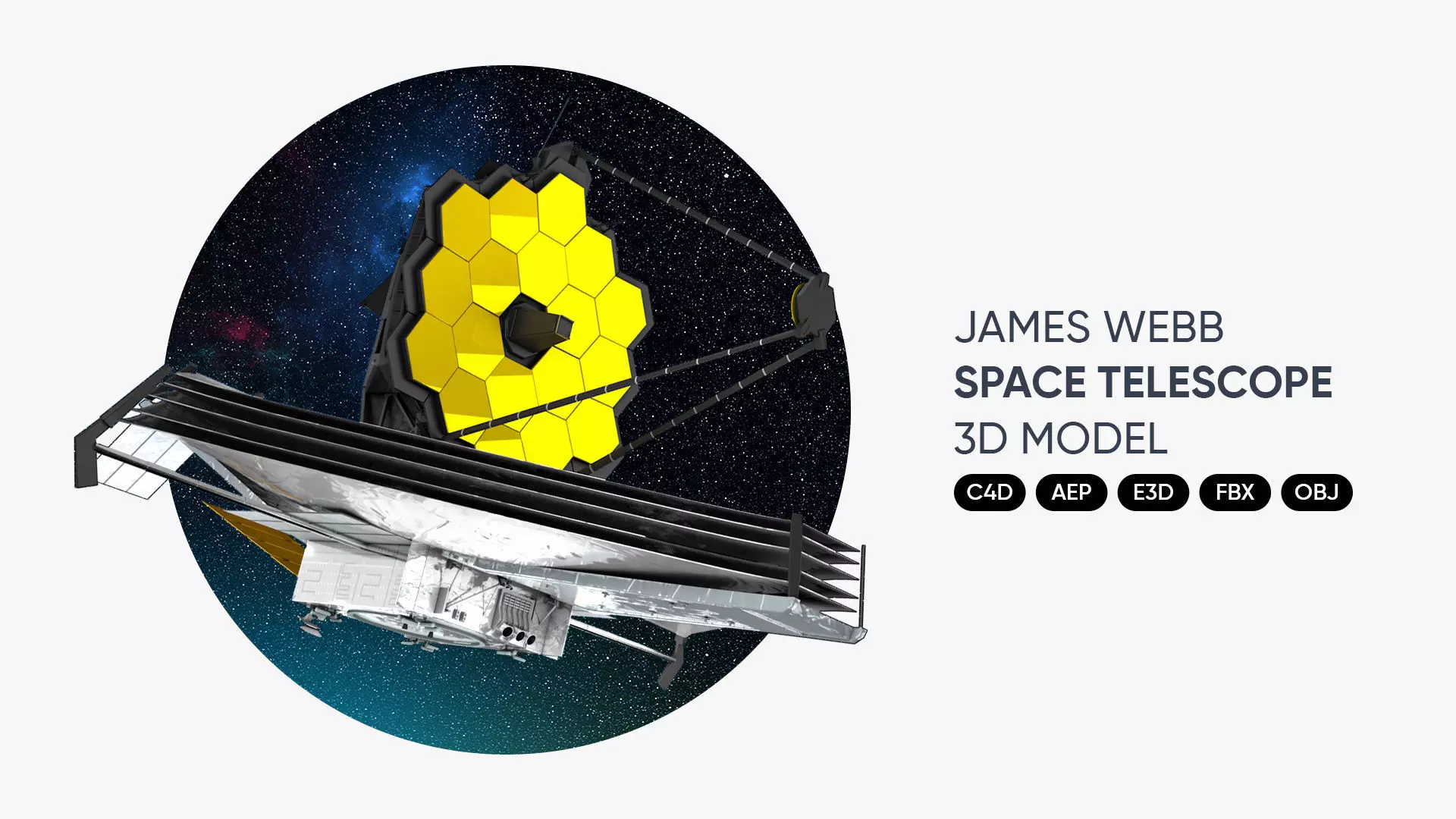 James Webb Space Telescope 3D Model for Element 3D And Cinema 4D 3D model_0