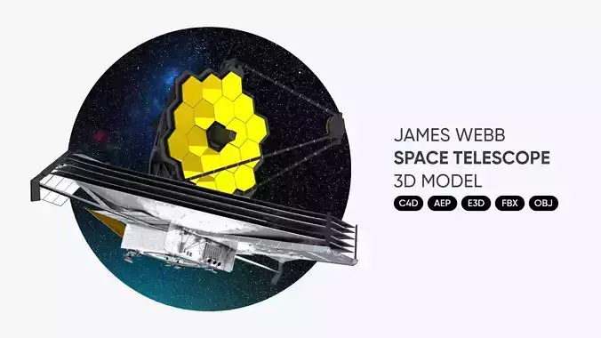 James Webb Space Telescope 3D Model for Element 3D And Cinema 4D