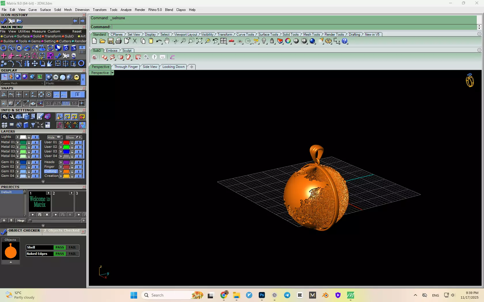Earth Pendant Model 3D print model_5