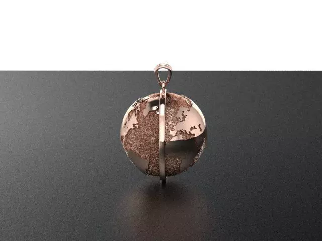 Earth Pendant Model 3D print model_4