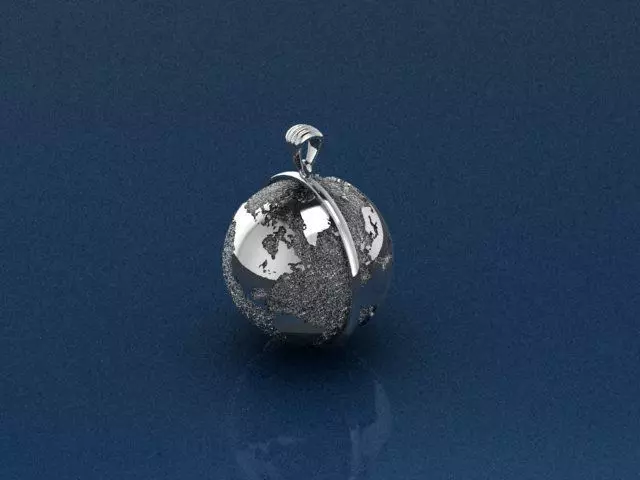 Earth Pendant Model 3D print model_3