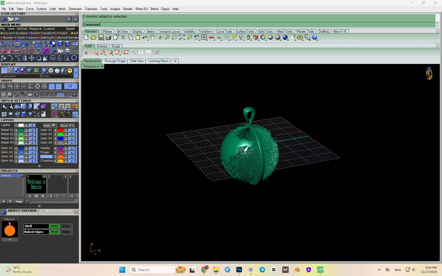 Earth Pendant Model 3D print model_8