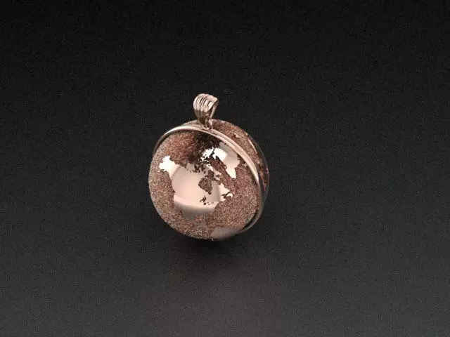 Earth Pendant Model 3D print model_0
