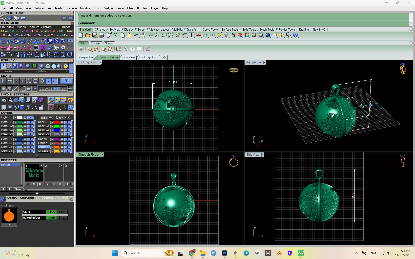 Earth Pendant Model 3D print model_12