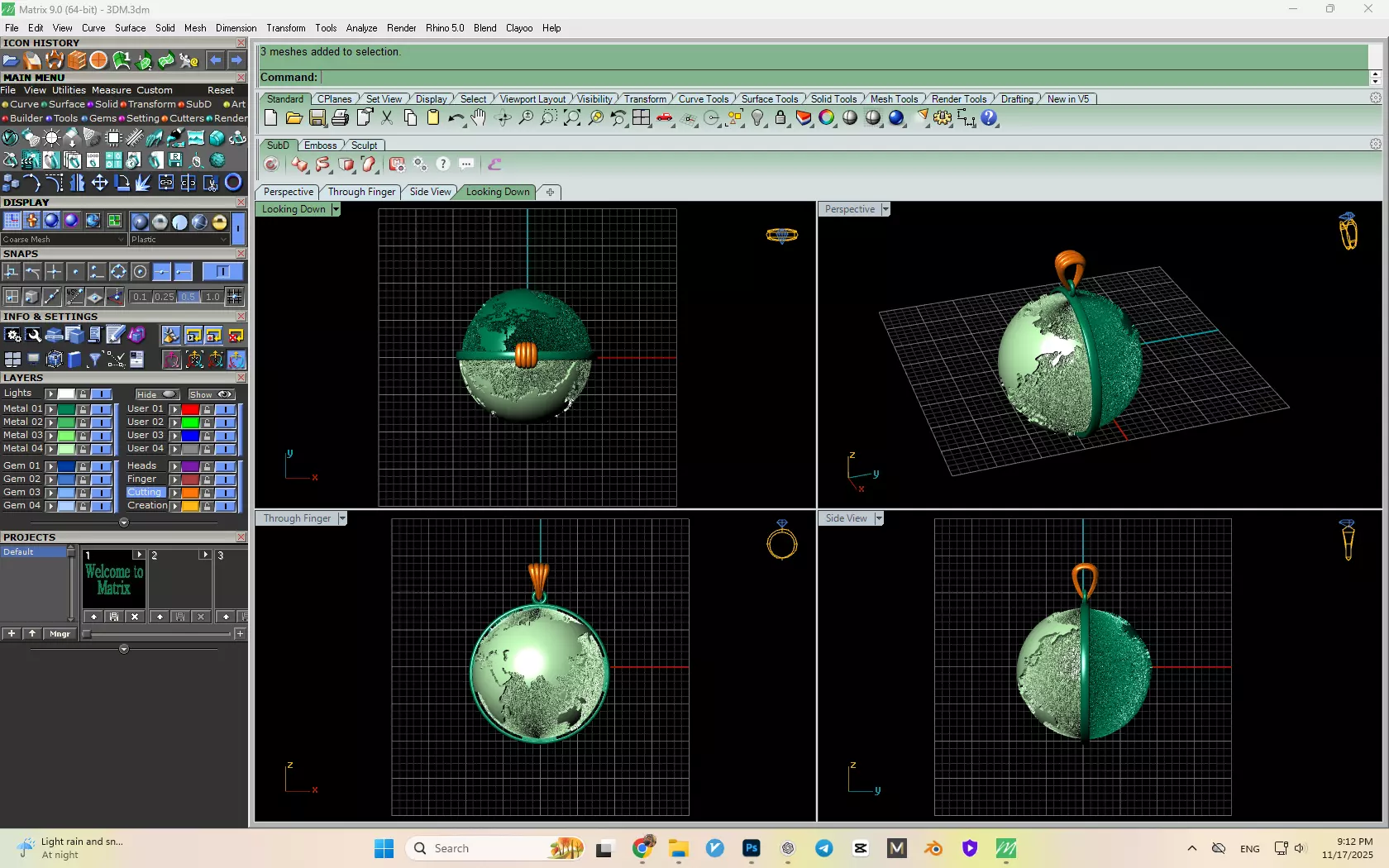 Earth Pendant Model 3D print model_6