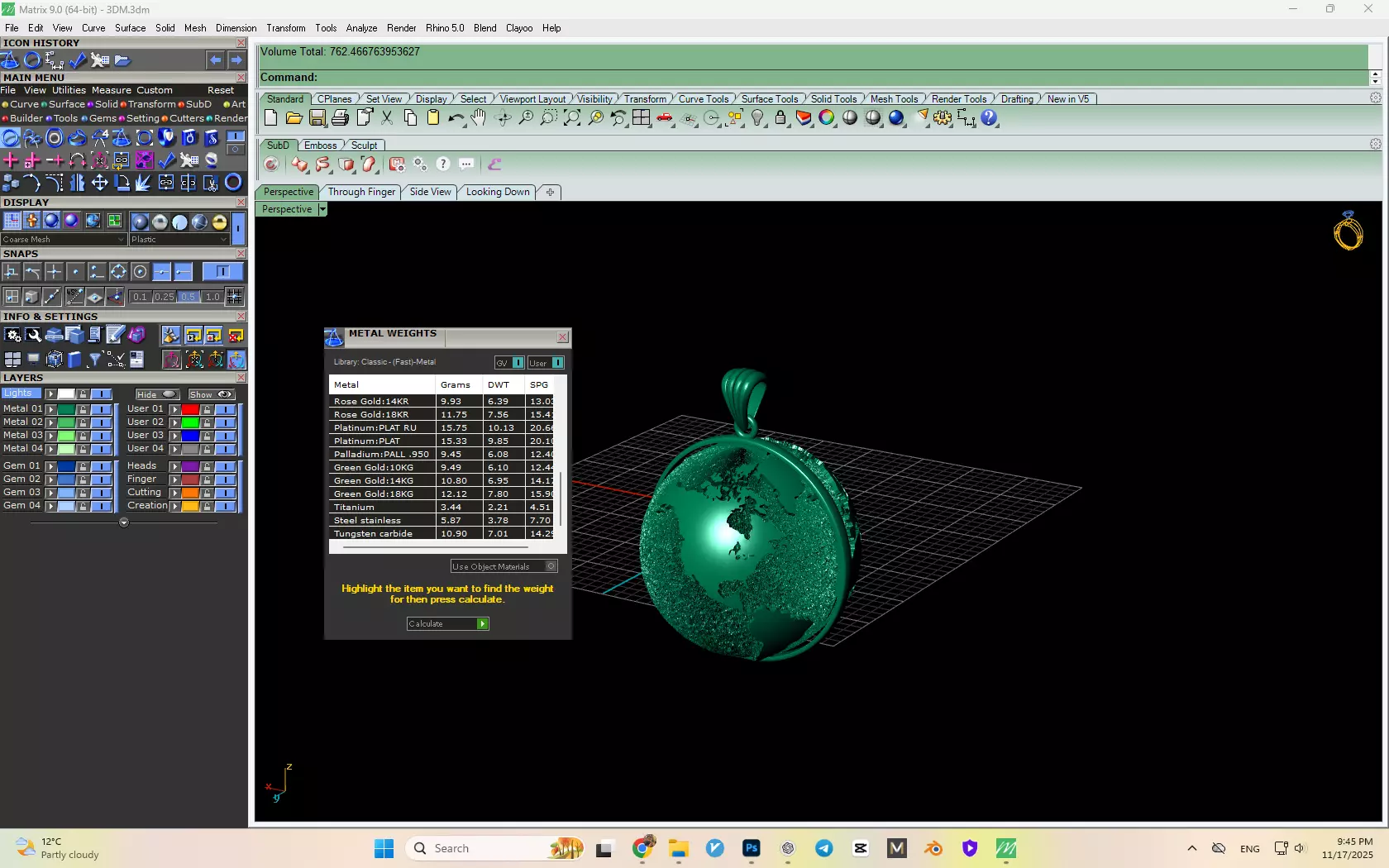 Earth Pendant Model 3D print model_17