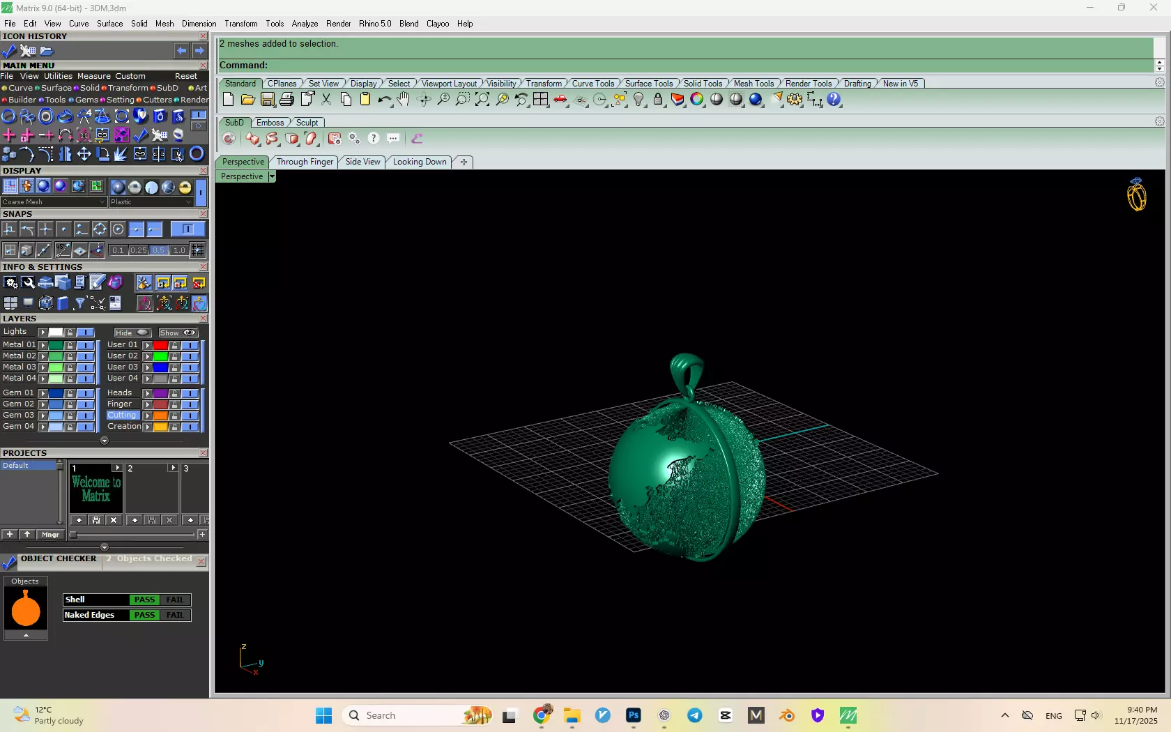 Earth Pendant Model 3D print model_7