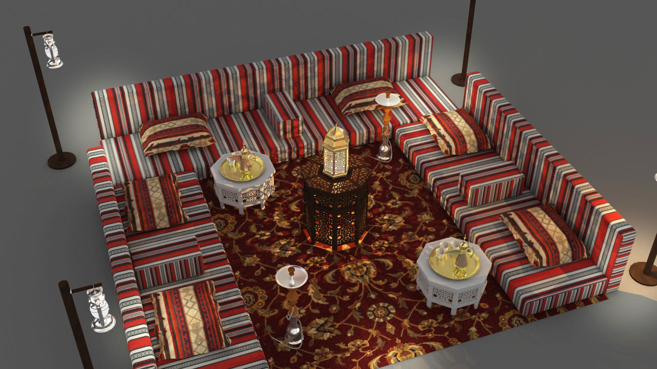 Arabic Seating 2 3D model_2