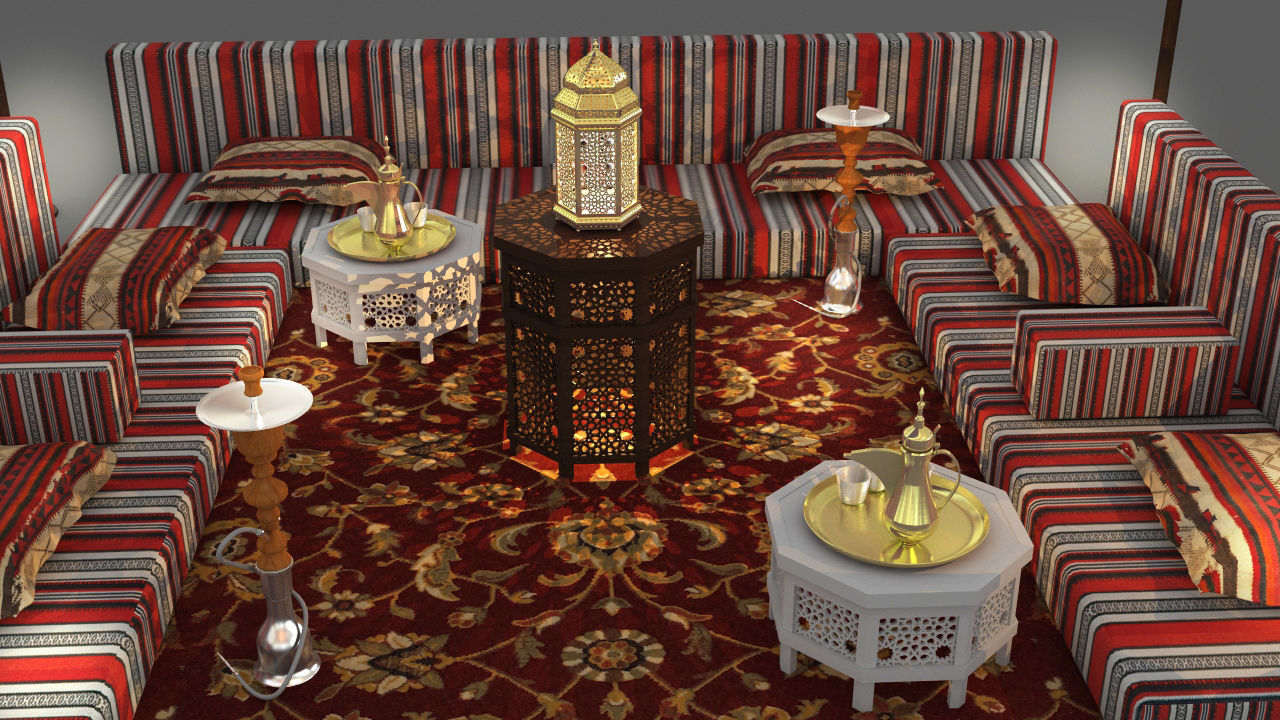 Arabic Seating 2 3D model_4