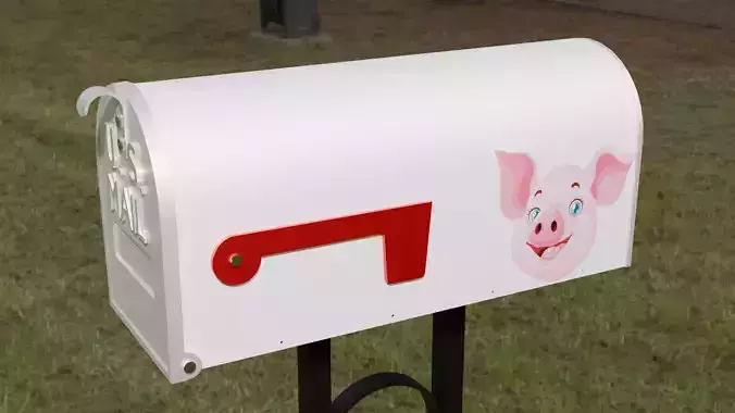 Painted Mailbox with Pigs