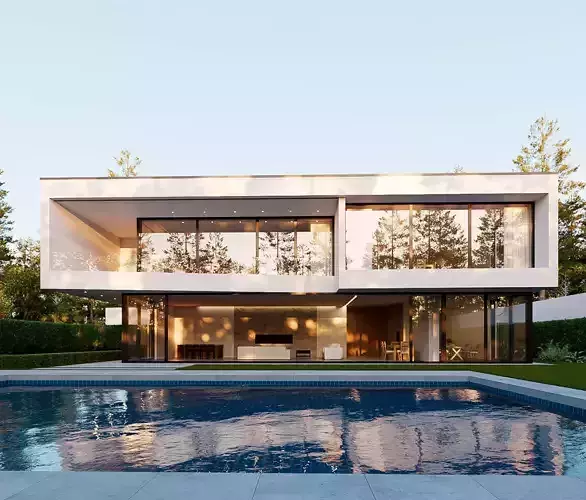 The Garden Pavilion Villa - A Modern Architectural  3D model 2