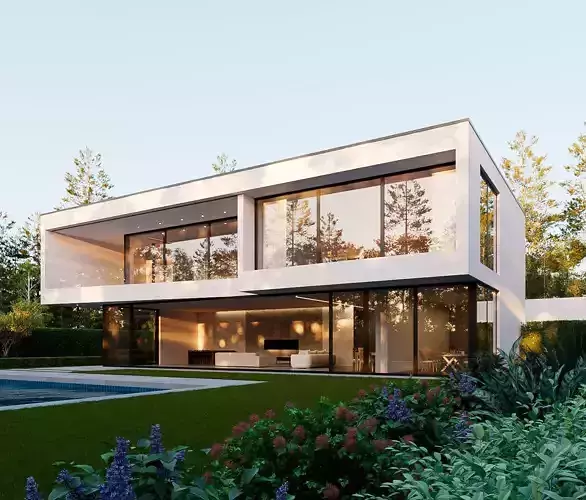The Garden Pavilion Villa - A Modern Architectural  3D model 3