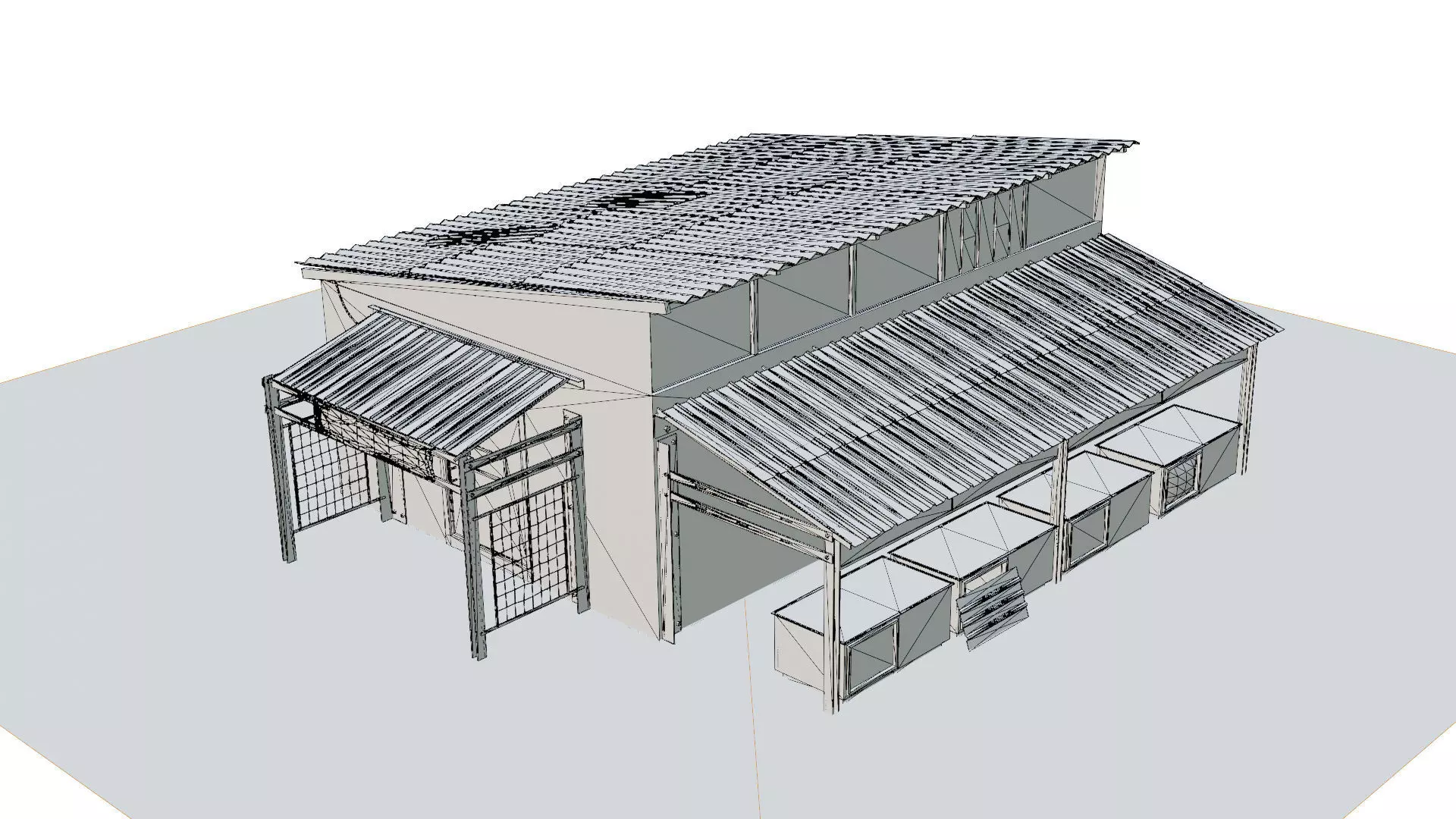 Abandoned building shop old house Low-poly 3D model_5