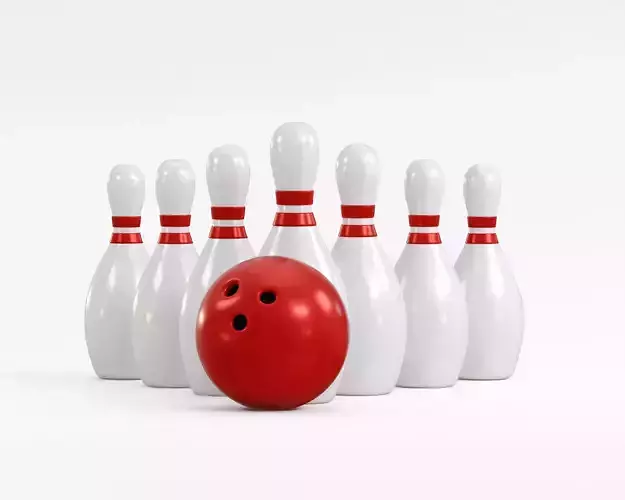 Bowling pins with ball