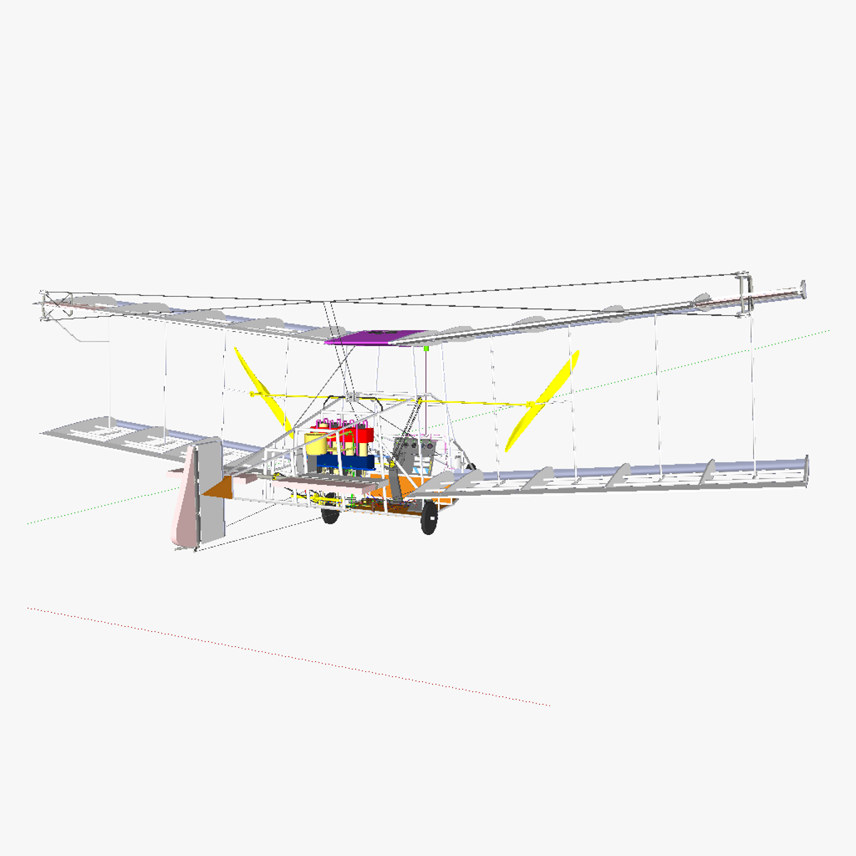 AT single person airplane 3D model_3