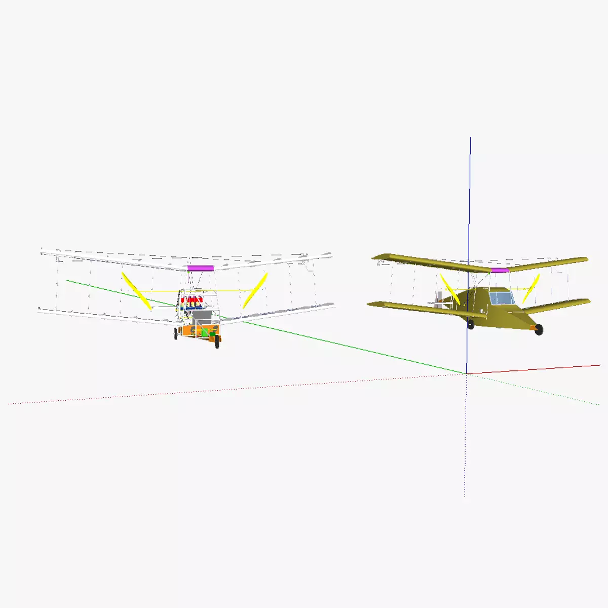 AT single person airplane 3D model_0