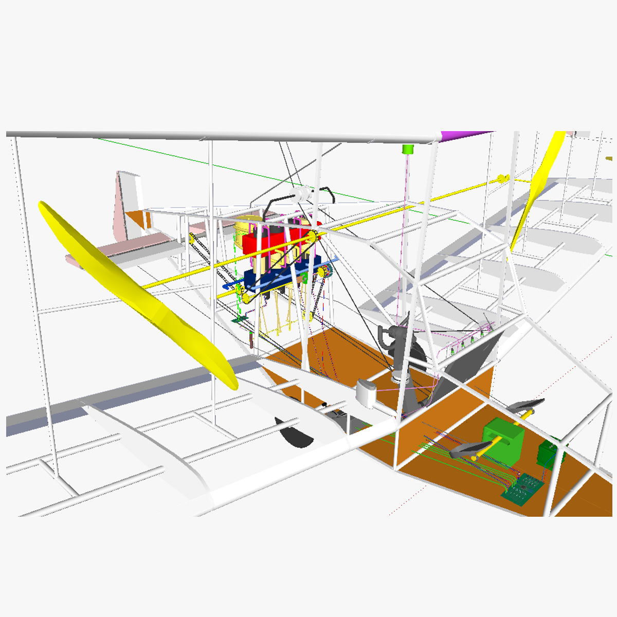 AT single person airplane 3D model_4