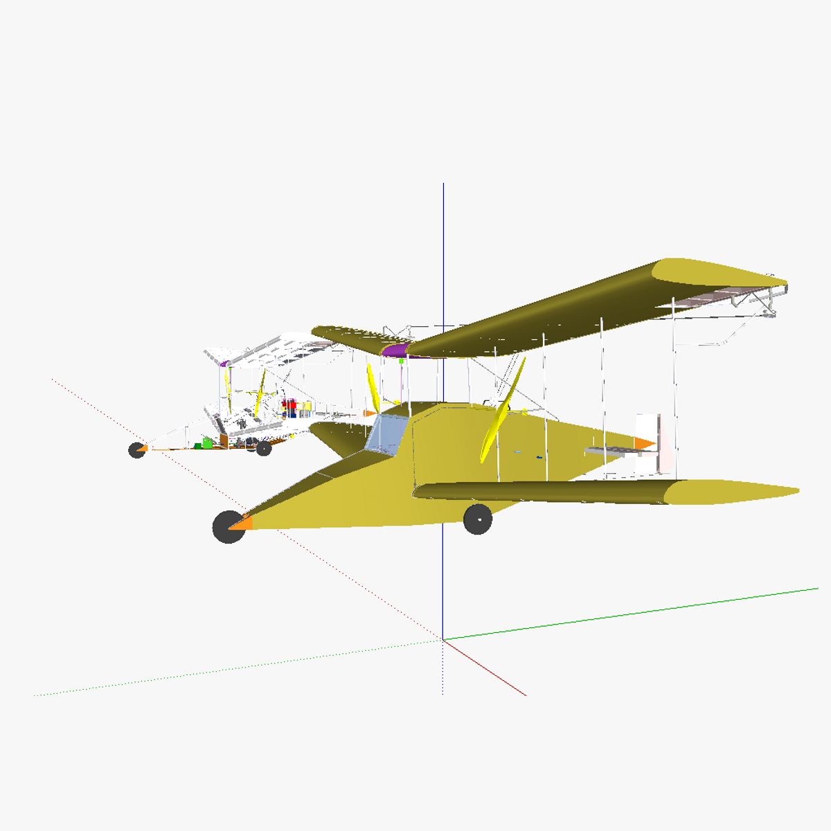AT single person airplane 3D model_1
