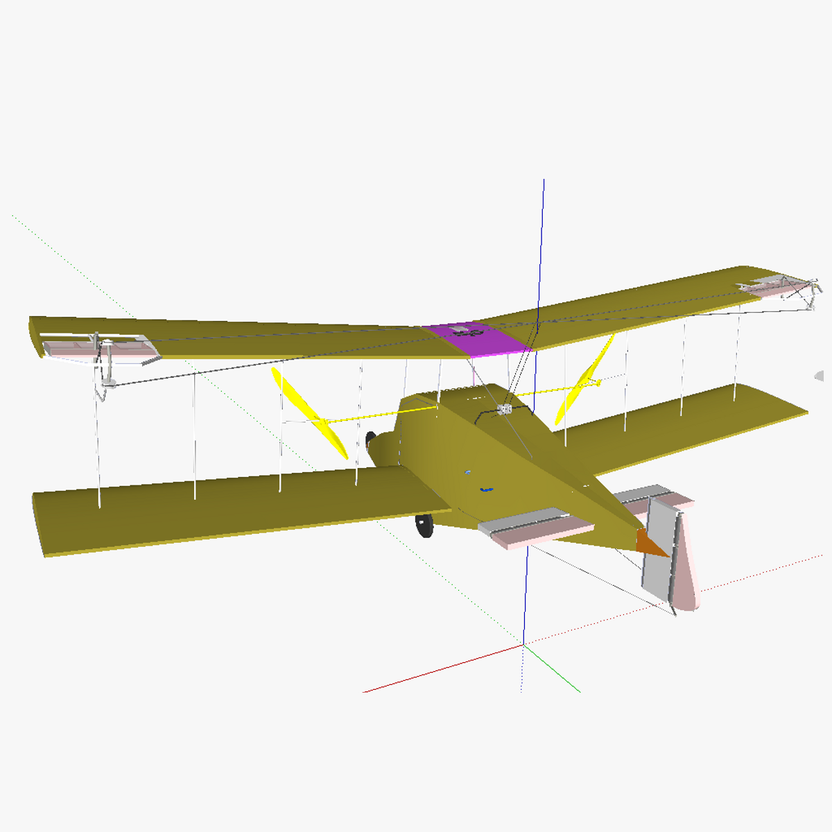 AT single person airplane 3D model_2
