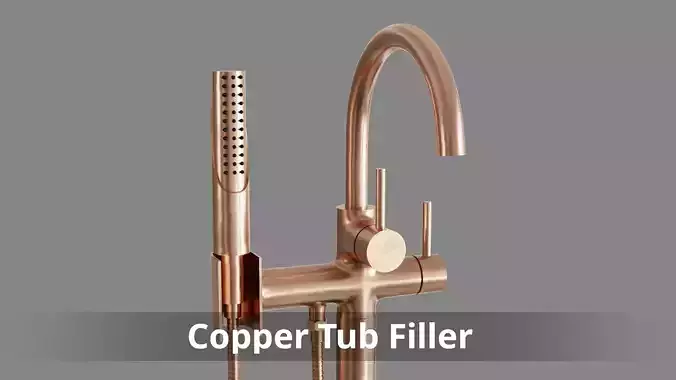 Copper Freestanding tub Filler 01