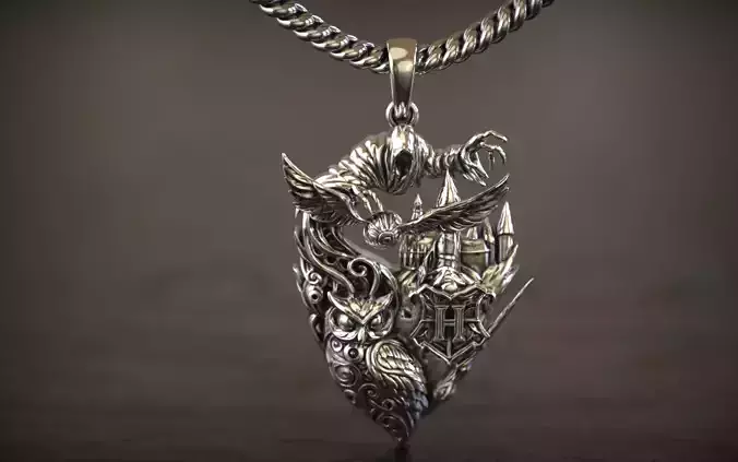 Hogwarts Wizard owl death eater Pendant 