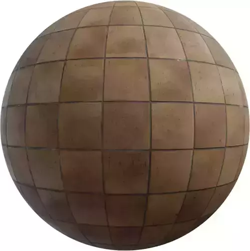 Aged Terracotta Square Tiles PBR Texture 