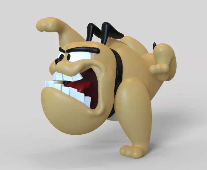 TINY BULLDOG FROM TOM AND JERRY-PARTS AND COMPLETE 3D print model_7