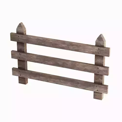 Rustic Wooden Fence 02