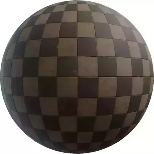 Worn Checkerboard Floor Tiles PBR Texture 