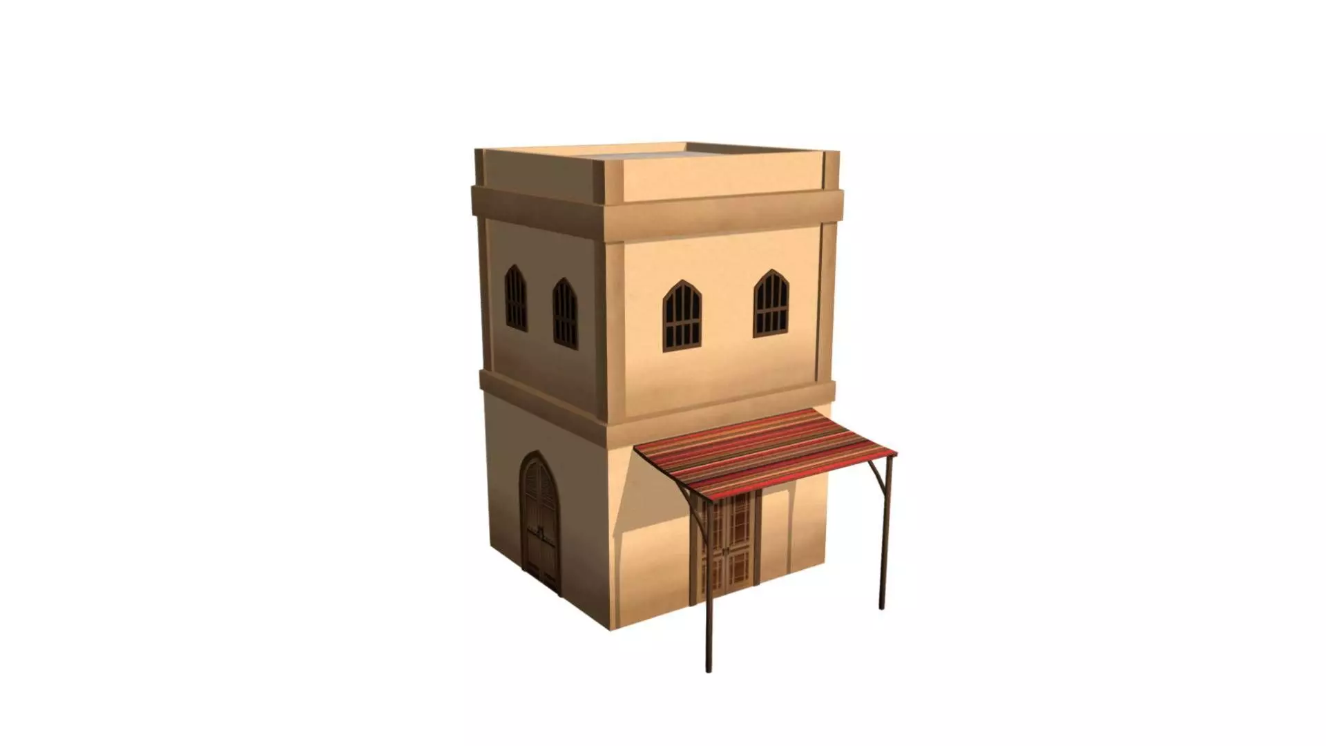 Middle Eastern Style Building - PBR Game Ready Low-poly 3D model