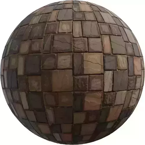 Rustic Cobblestone Pavers PBR Texture