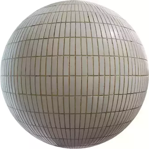 White Glazed Subway Mosaic PBR Texture