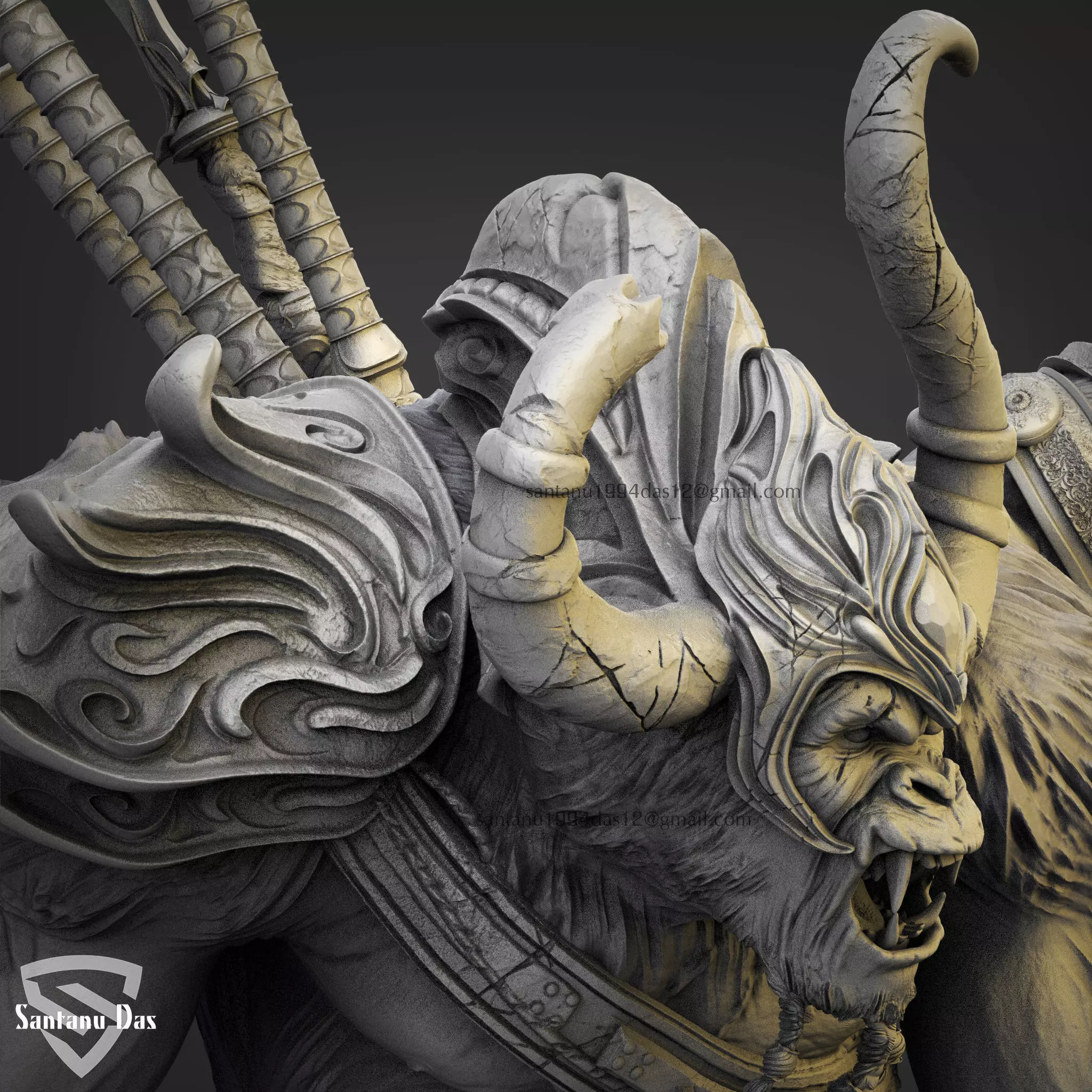 Monkey Warrior 3d Print STL 3D print model_8