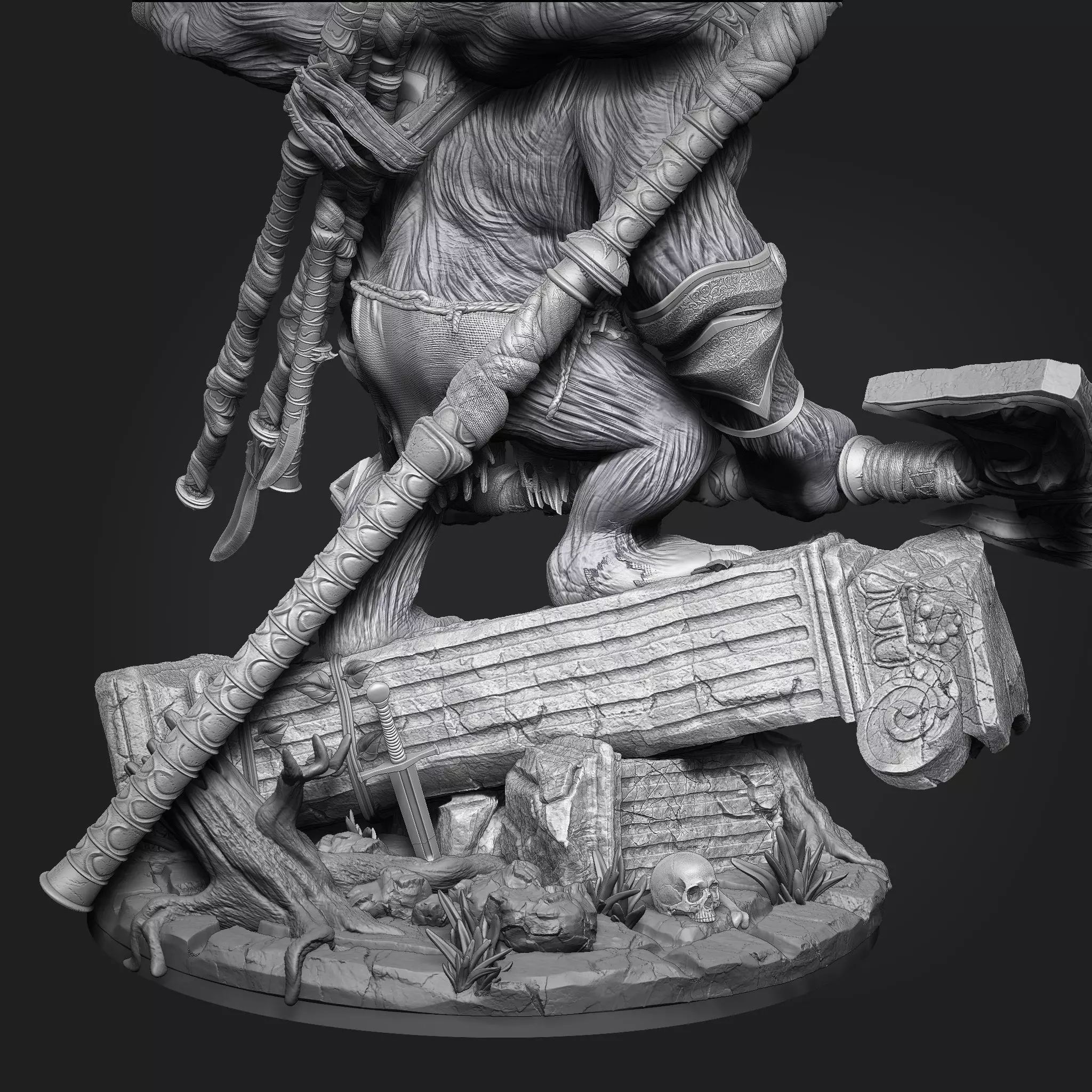 Monkey Warrior 3d Print STL 3D print model_17